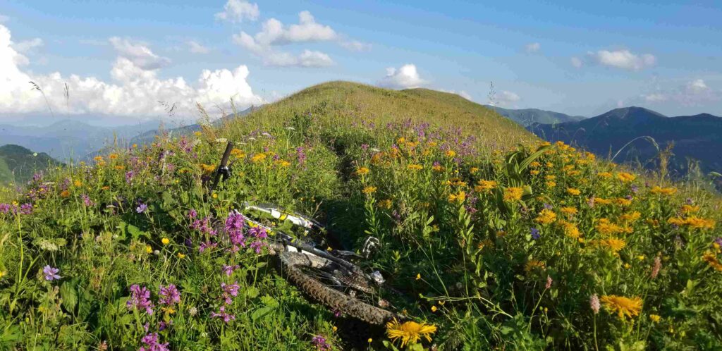 Mountain biking in Georgia — downhill trail Kazbegi