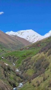 Juta village mountain view Caucasus Georgia MTB tour