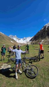 Happy rider Juta Valley Georgia mountain bike tour summer 2026