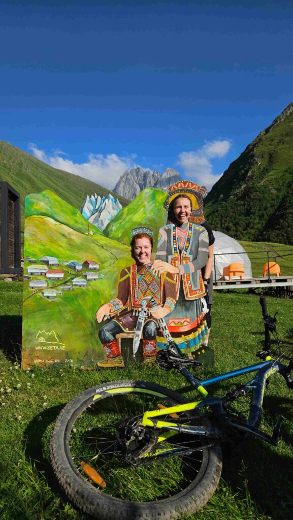 guesthouse terrace after Day 1 of riding in Juta Valley